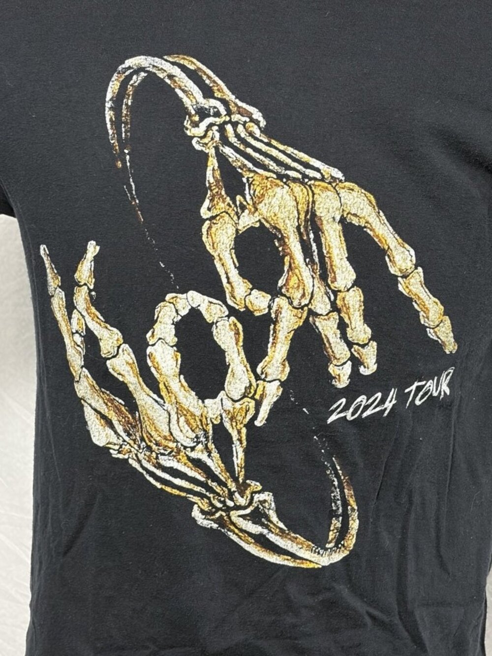 Korn 2024 Tour Tshirt Black Medium Skeleton Fingers Gojira Spiritbox - Picture 2 of 8